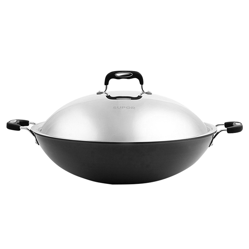 苏泊尔炒不怕Ⅱ代无涂层炒锅-非电磁炉通用40cm