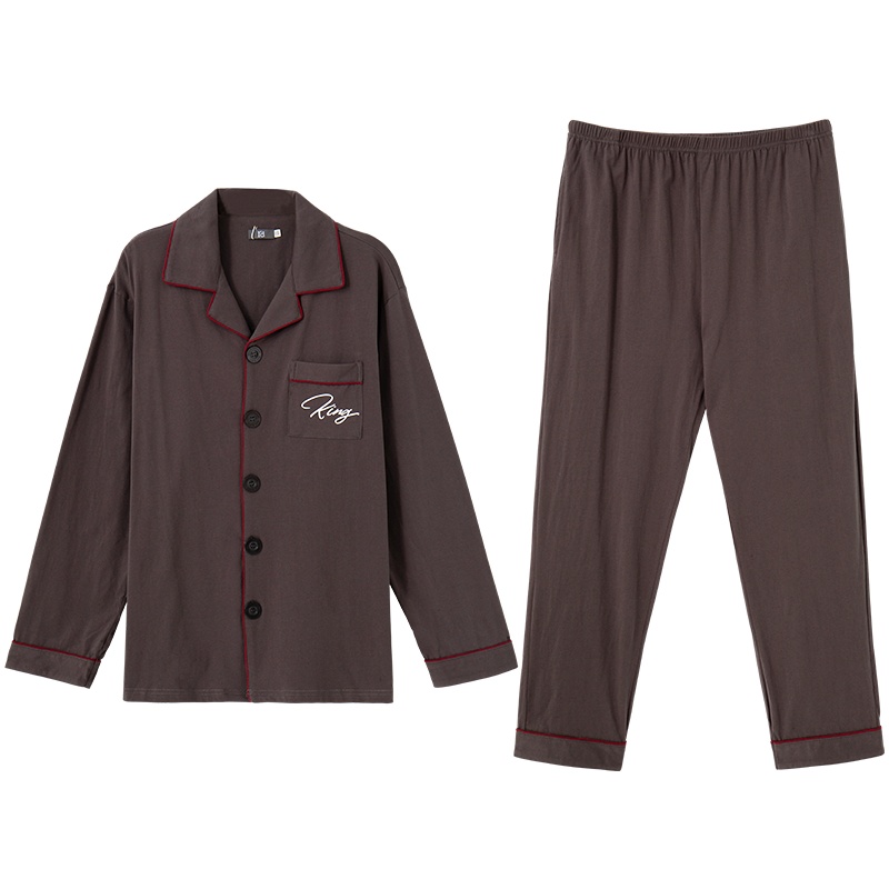 爱帝春夏新品男式休闲长袖长裤家居服套装