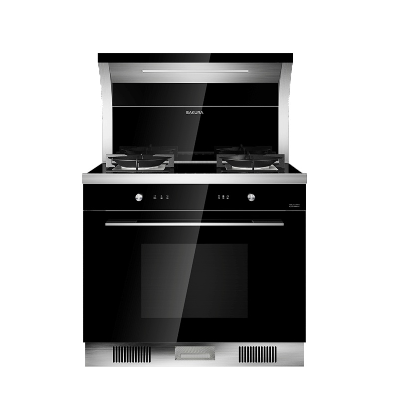 樱花(SAKURA)集成灶G001BC 油烟机燃气灶具蒸箱烤箱套装 自动清洗烟灶联动 5.2kW 55L 天然气