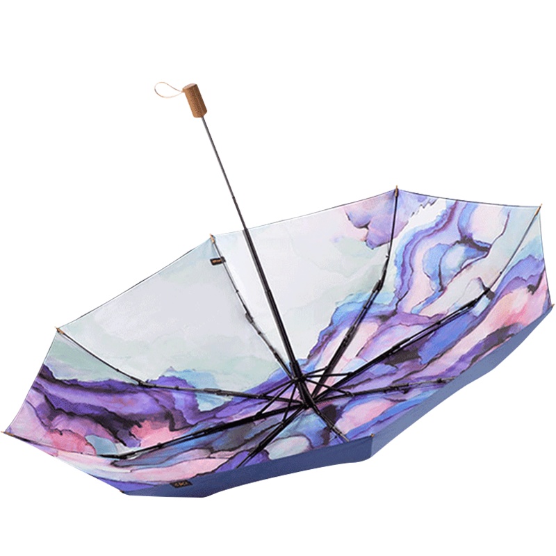 焦下墨然系列双层遮阳防晒防紫外线小黑伞焦下太阳伞晴雨伞