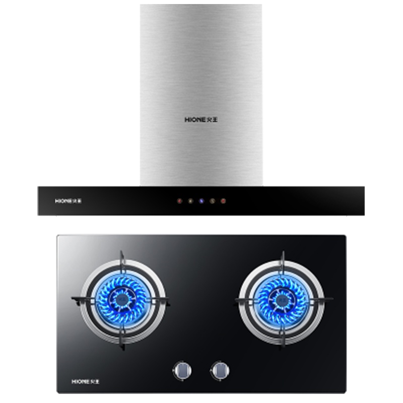 火王(Hione)7011+2WA/B烟灶套装 大吸力T型顶吸式抽油烟机 4.5KW大火力燃气灶