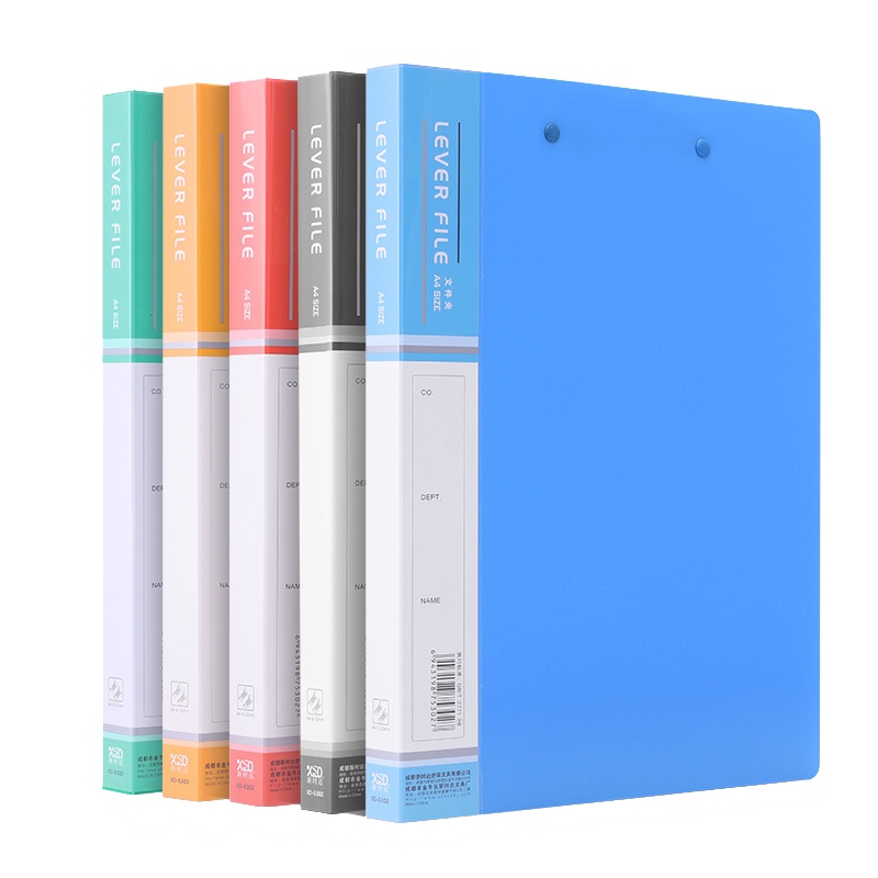 新时达彩色A4文件夹单个双强力夹插页活页收纳档案夹资料册单双强文件夹子不锈钢夹子