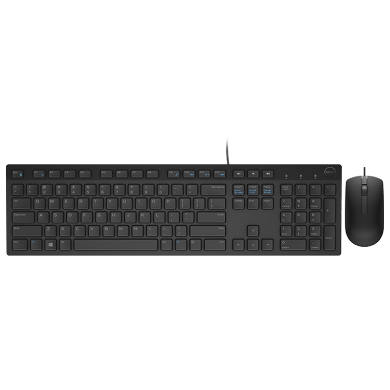 戴尔(DELL) 有线键盘鼠标套装 笔记本电脑办公USB巧克力键鼠套装套件 KB216+MS116 黑色