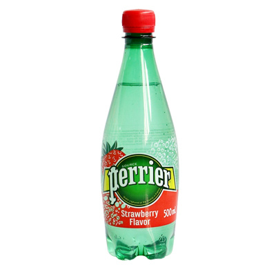 法国原装进口 巴黎水(Perrier)气泡矿泉水 草莓味天然矿泉水 500ml*4瓶装(塑料瓶)