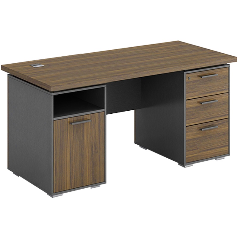 三圣 办公家具办公桌单人办公桌经理桌主管桌简约现代北美檀木面板加厚