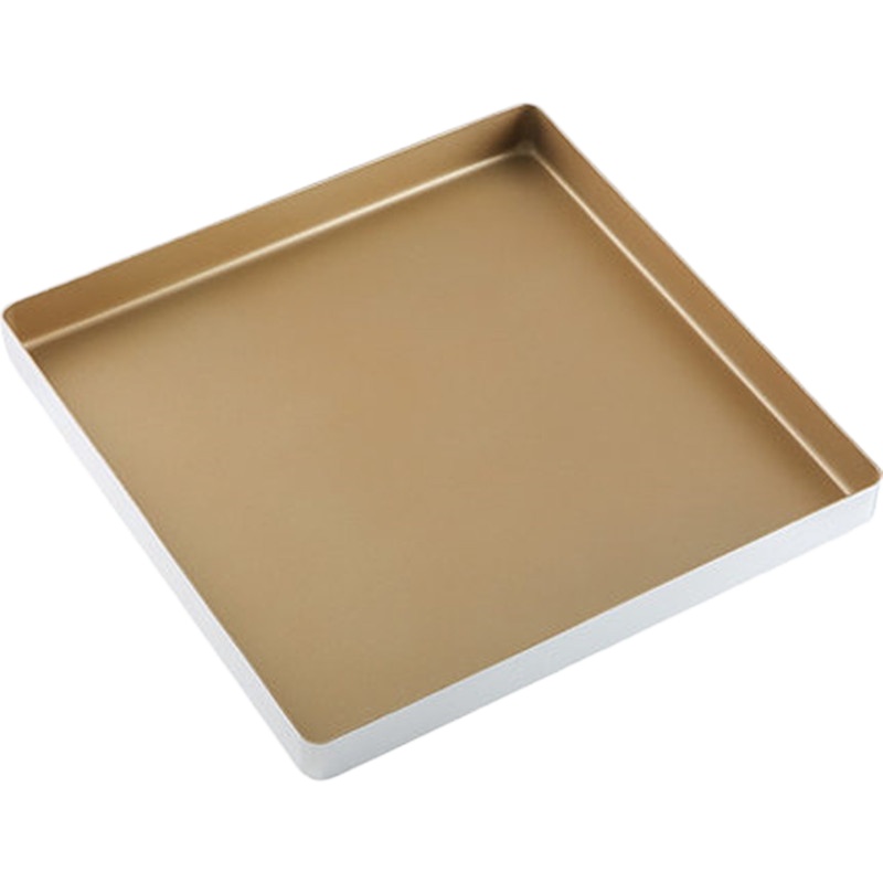 方形不沾金盘雪花酥烧烤盘蛋糕卷月饼古早烘焙模具28*28*3cm