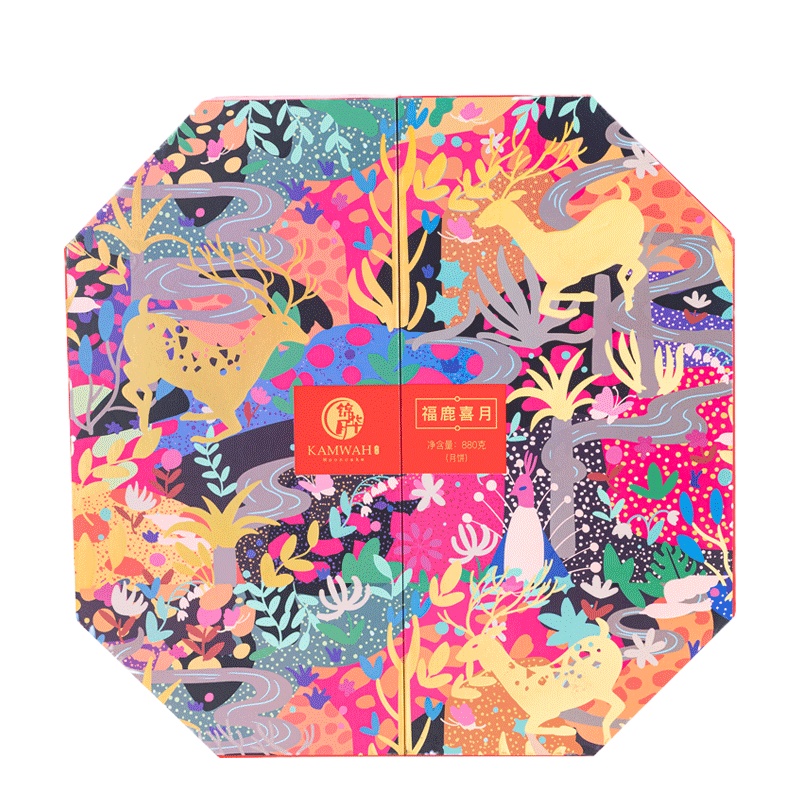 锦华礼月饼 福鹿喜月 月饼礼盒 880克