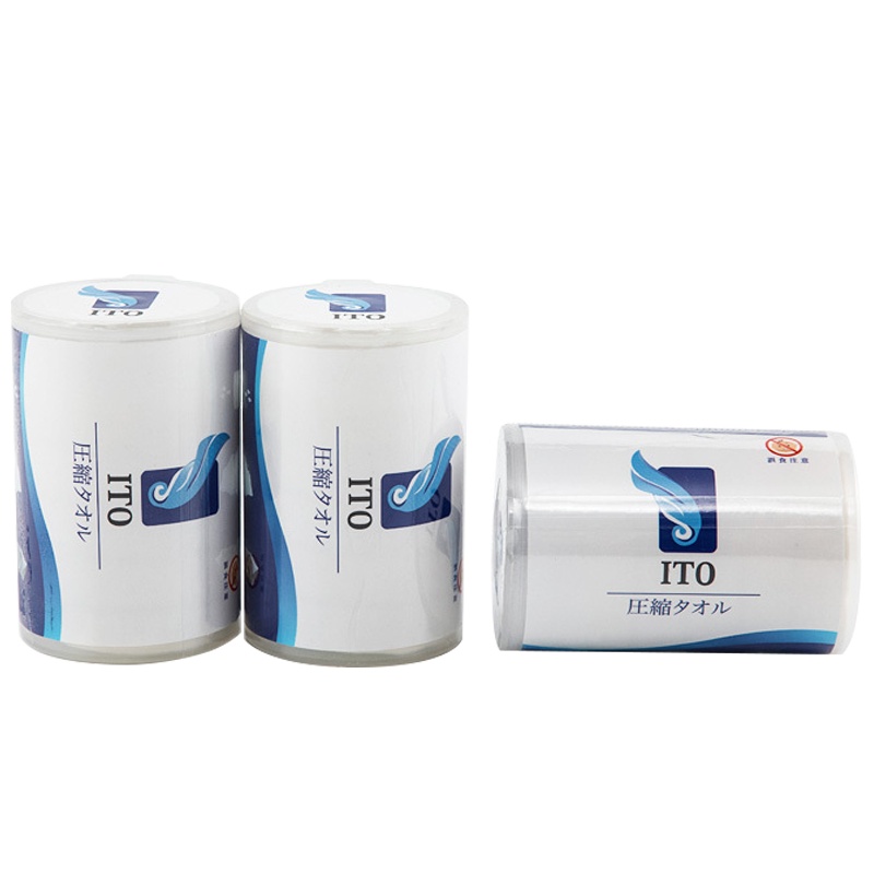 ITO 圧縮毛巾 一次性毛巾洗脸巾 5个/桶 1桶装