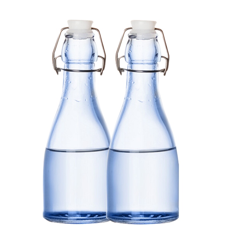 【Scybe】喜碧戈雅宝石蓝500ML玻璃瓶储物瓶酵素瓶牛奶瓶泡酒瓶红酒瓶白酒油壶密封瓶子 两只装