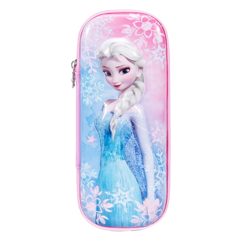 迪士尼(Disney)E6036F8冰雪奇缘文具盒 冰雪公主粉色 小学生笔袋铅笔盒儿童大容量铅笔袋 抗压耐摔防水笔袋