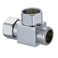 4分铜带活接三通角阀一进二出内牙外牙转接口分水阀分水器接头