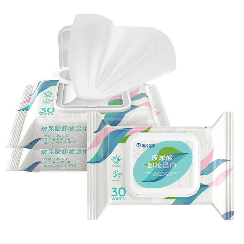 国光玻尿酸卸妆湿巾30片*3包 温和无刺激脸部深层卸妆一次性便携装
