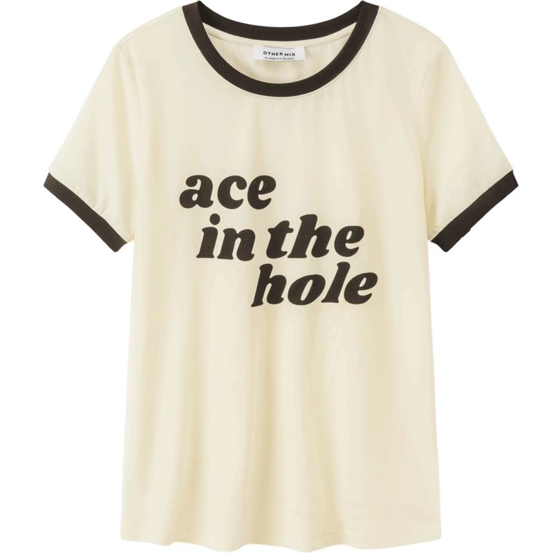 OtherMix小众字母印花t恤2021年夏季新款韩版圆领潮流短袖女上衣