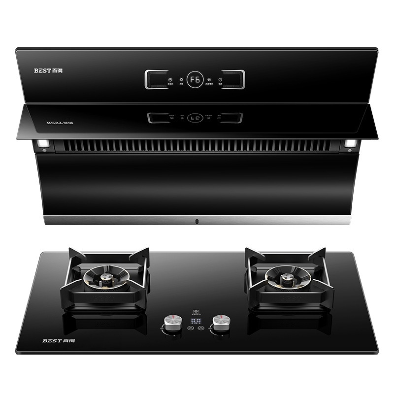 华帝 百得(BEST) 21立方侧吸式抽油烟机 挥手智控 热炫自动洗 钢化玻璃 熄火保护 E303C+QE61+DX05