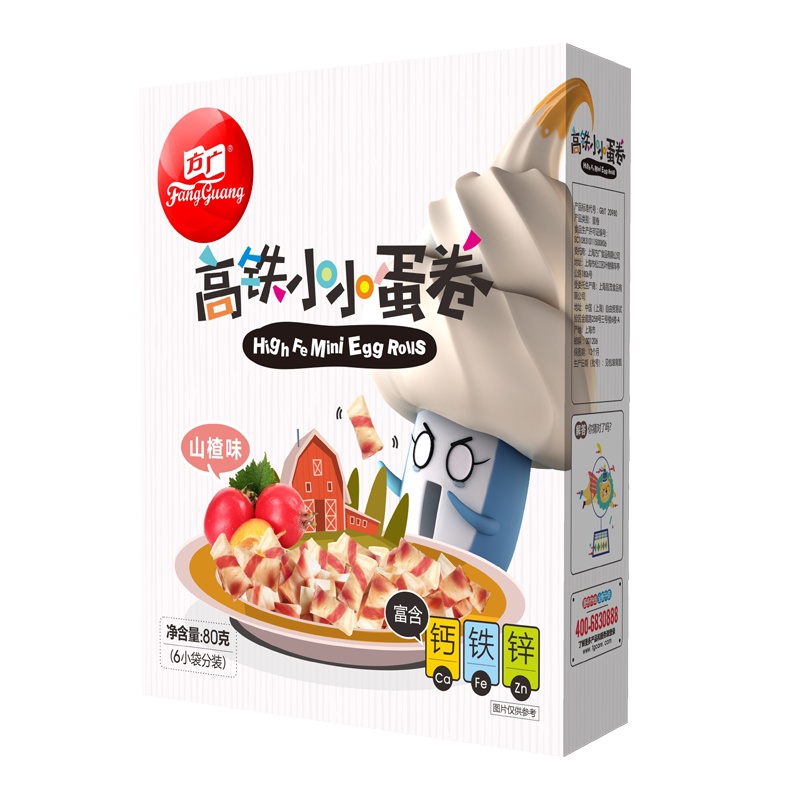 方广 小小蛋卷(草莓味)80g 儿童食品小蛋酥含钙铁锌健康宝宝零食