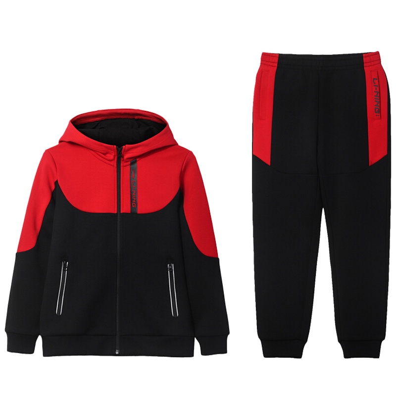 LI-NING KIDS男女中大童潮流休闲卫衣卫裤运动套装