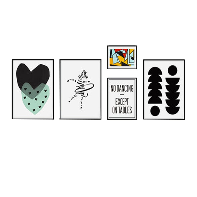 自粘3D立体背景墙贴纸画框儿童房间布置床头贴画古达卧室墙壁墙面装饰品 13Z白蓝+黑钟