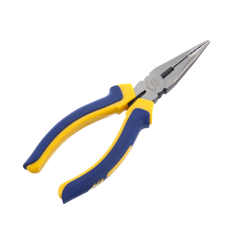 长城 欧式精抛双色套塑柄尖嘴钳单支纸盒(160mm)/6寸 长城精工 212076(1把)