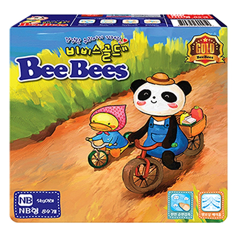 [韩国金贝柔纸尿裤]BeeBees铂金棉柔超薄透气尿不湿新生婴儿NB