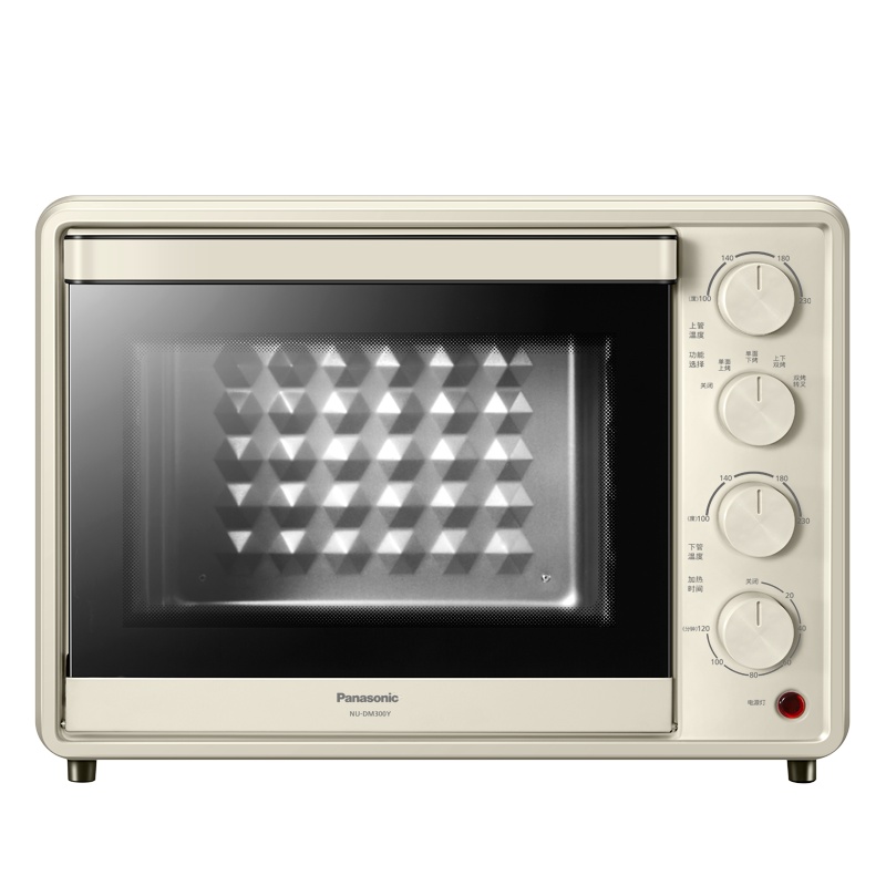松下(Panasonic) 烤箱家用多功能 上下独立控温 电烤箱 烘焙烧烤 NU-DM300Y 杏仁色
