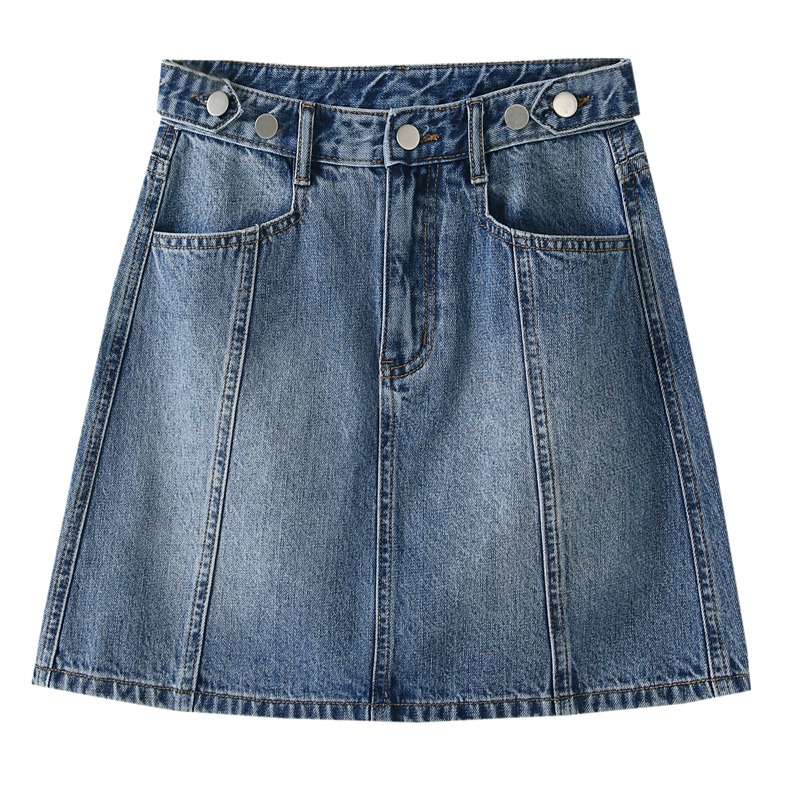 天淳尔夏款 口袋高腰牛仔短裙KJMM-8291