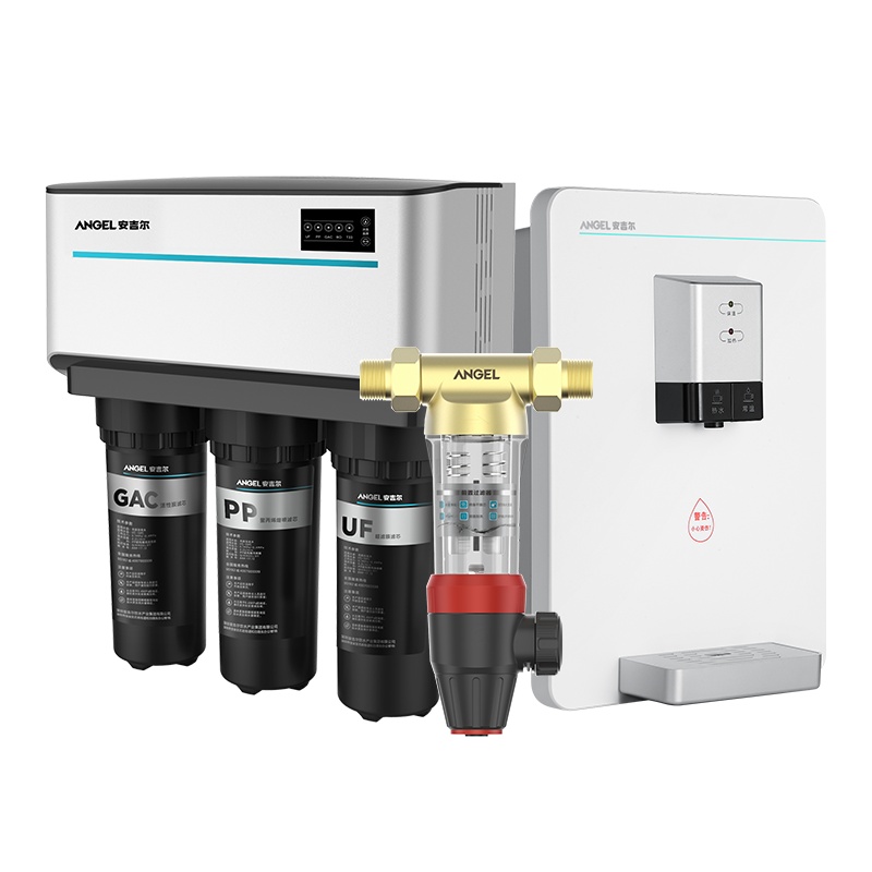 安吉尔(ANGEL)全屋净水套餐家用直饮净水器J1205ROB8c+前置过滤器2714+管线机Y2616厨下