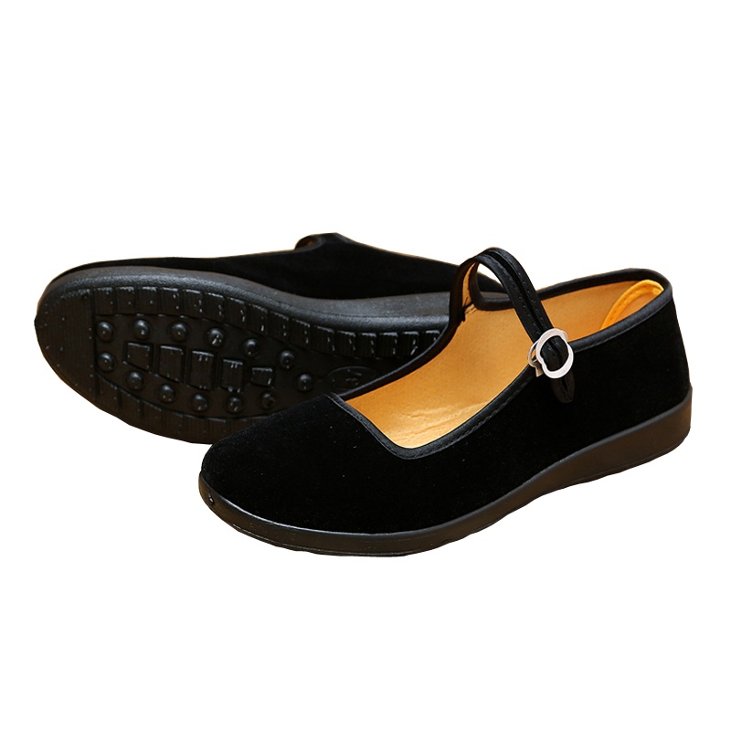 2019乾裕德新款老北京布鞋女式单鞋潮鞋大码酒店服务员工装鞋广场舞舞蹈鞋时尚妈妈鞋柔软防滑工作鞋厂家直销传统平底鞋