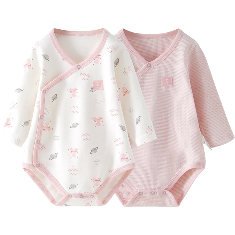 童泰(TONGTAI)2020年四季新款3-18月男女婴儿宝宝偏开包屁衣居家连体衣两件装儿童内衣小童宝宝内衣