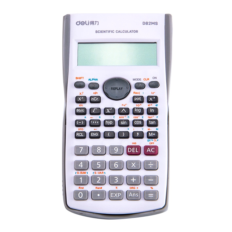 得力(deli)D82MS时尚函数计算器 240种功能科学计算机(适用于初高中生) 白色