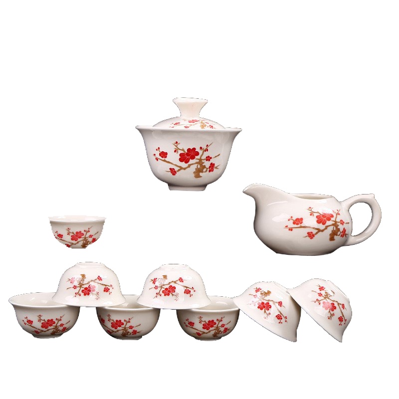 SCP 玉瓷陶瓷杯套装 SCP-YW0107 (一碗一海八杯)家居功夫陶瓷杯十件套(单位:件)