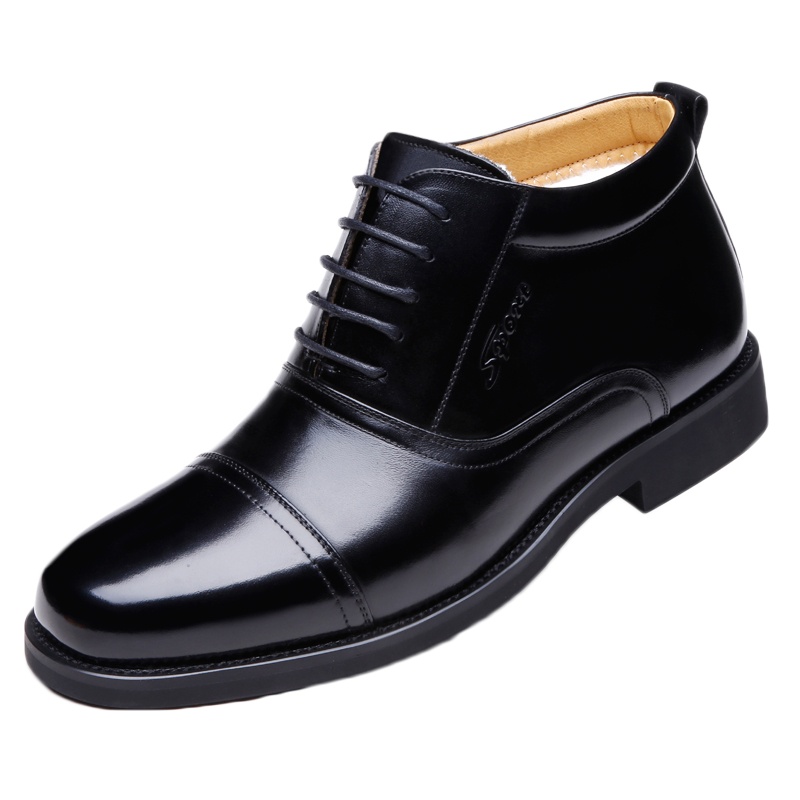 德欧老头 2021冬季皮鞋男商务休闲鞋高帮棉鞋加厚羊毛加绒商务鞋男加大码45/46/47码男鞋