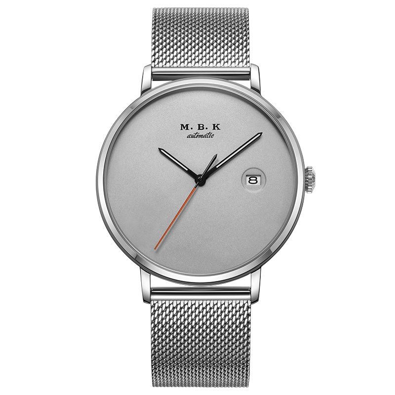 M.B.K美国品牌手表全自动机械表 男士简约潮流小众男表时尚休闲无刻度单日历腕表专柜同款1007-1