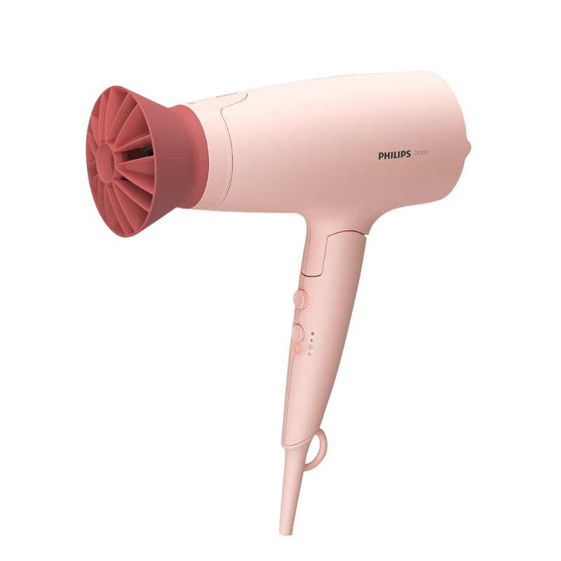 飞利浦温柔小花筒电吹风机 家用负离子护发 大功率速干风筒BHD356 柔漾粉