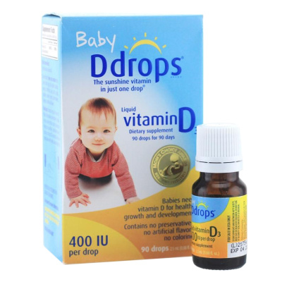 原装进口英国Baby Ddrops D3维生素滴剂1.7ml/60滴(0岁以上)