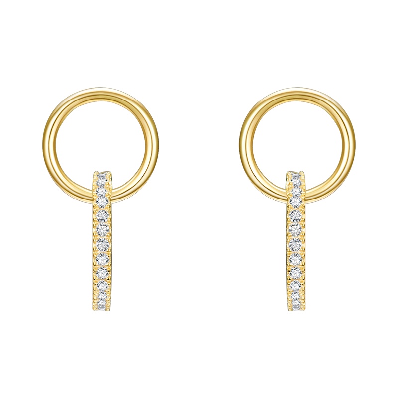 DTOTO 气质环扣耳环纯银个性简约耳钉