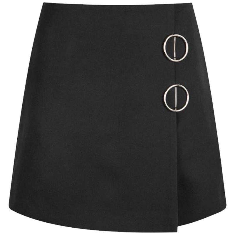 【热卖】chic半身裙女7m2019秋季新款时尚裙子高腰黑色港味包臀a字短裙70009653