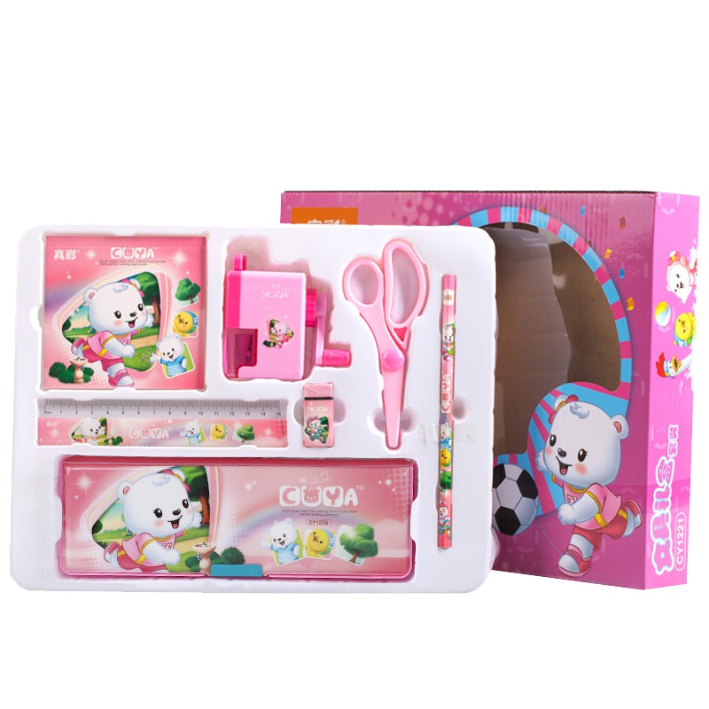 真彩(TRUECOLOR)CY1221文具礼盒 粉色8件套 开学大礼包 学生文具 学习用品套装