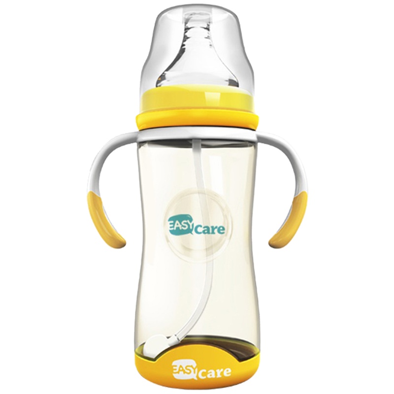 伊斯卡尔(Easy Care)260ml婴儿PPSU奶瓶宝宝奶瓶防胀气防呛奶宽口径防摔感温变色奶瓶黄色