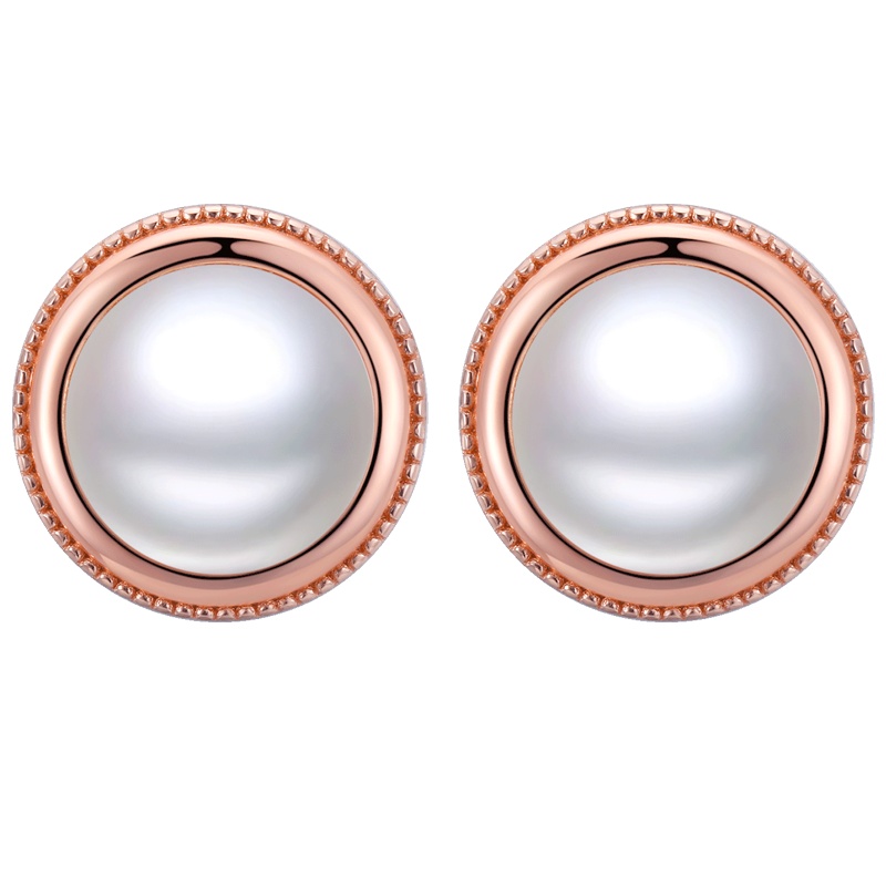 佰色传情纯银天然珍珠耳环女耳钉气质耳环法式复古港风耳饰品