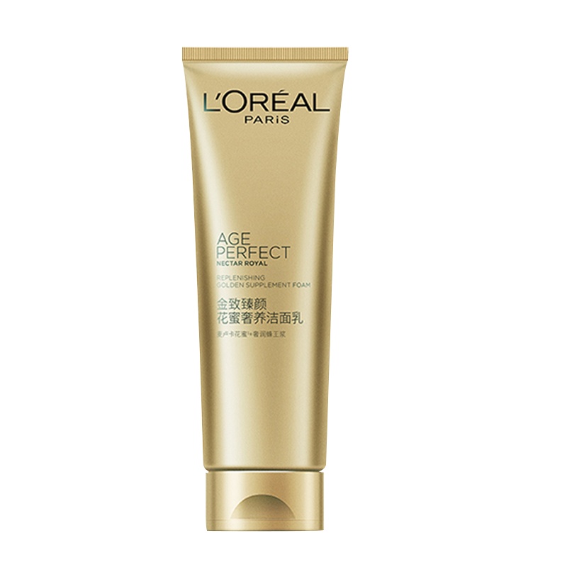 欧莱雅金致臻颜花蜜奢养洁面乳125ml温和滋养深层清洁