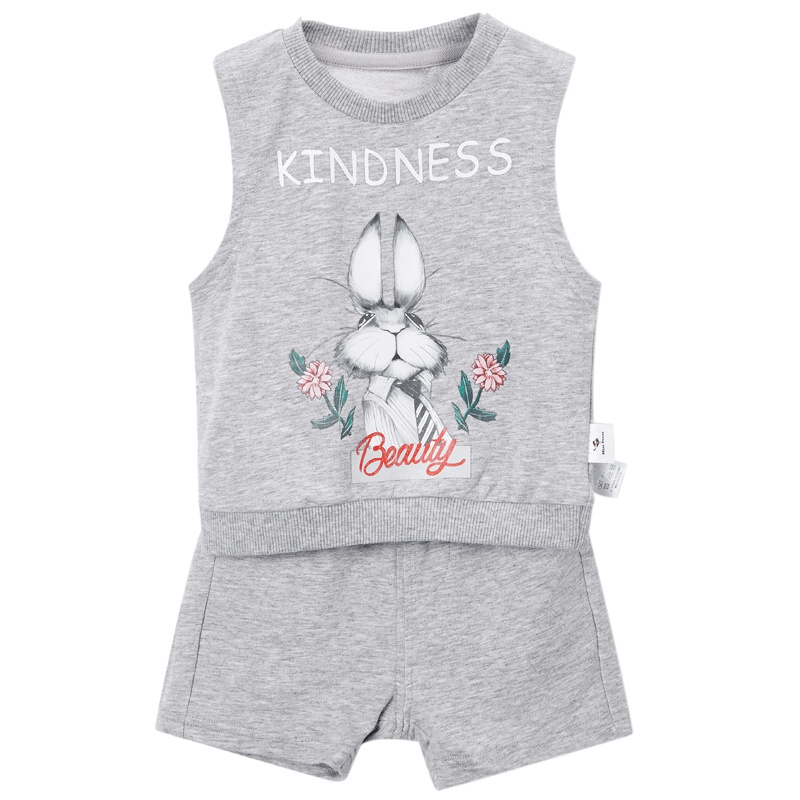 太平鸟童装男童套装灰色背心+短裤两件套幼童两件套夏装新款