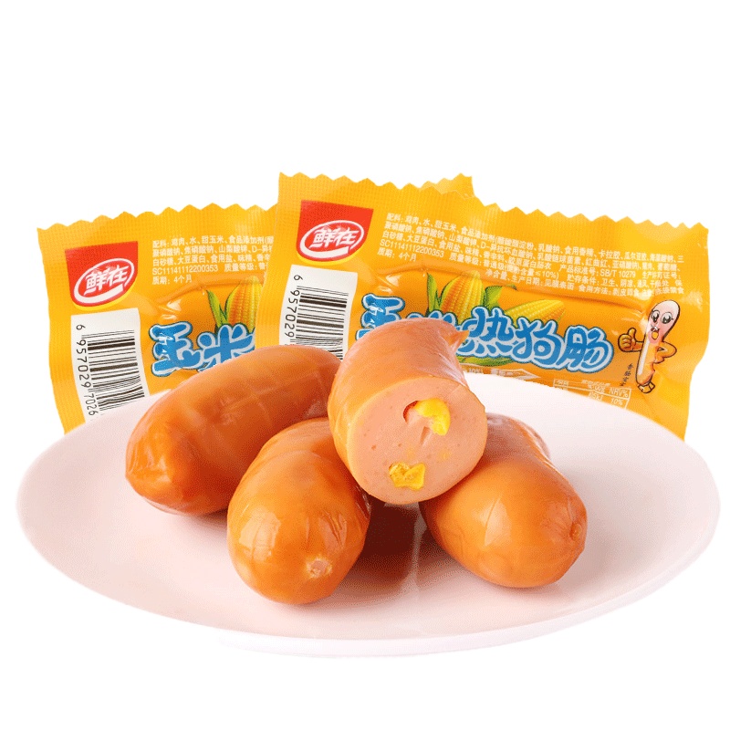 鲜在玉米热狗肠28g*1根食品零售小吃香脆泡面搭档火腿肠