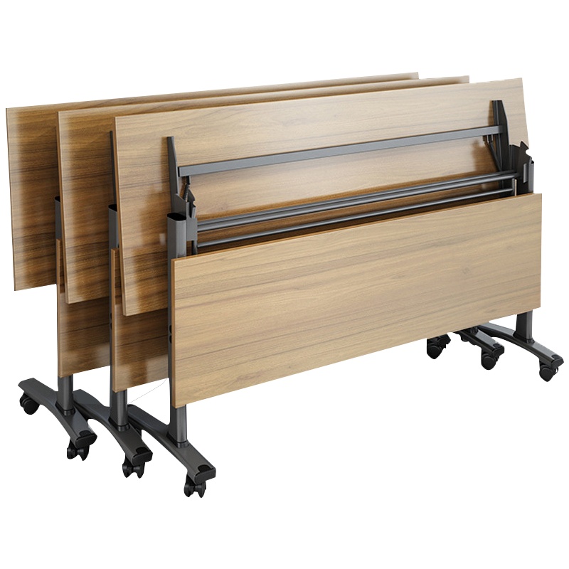 质凡折叠培训桌长条桌翻版双人条形桌课桌可移动拼接会议桌带轮