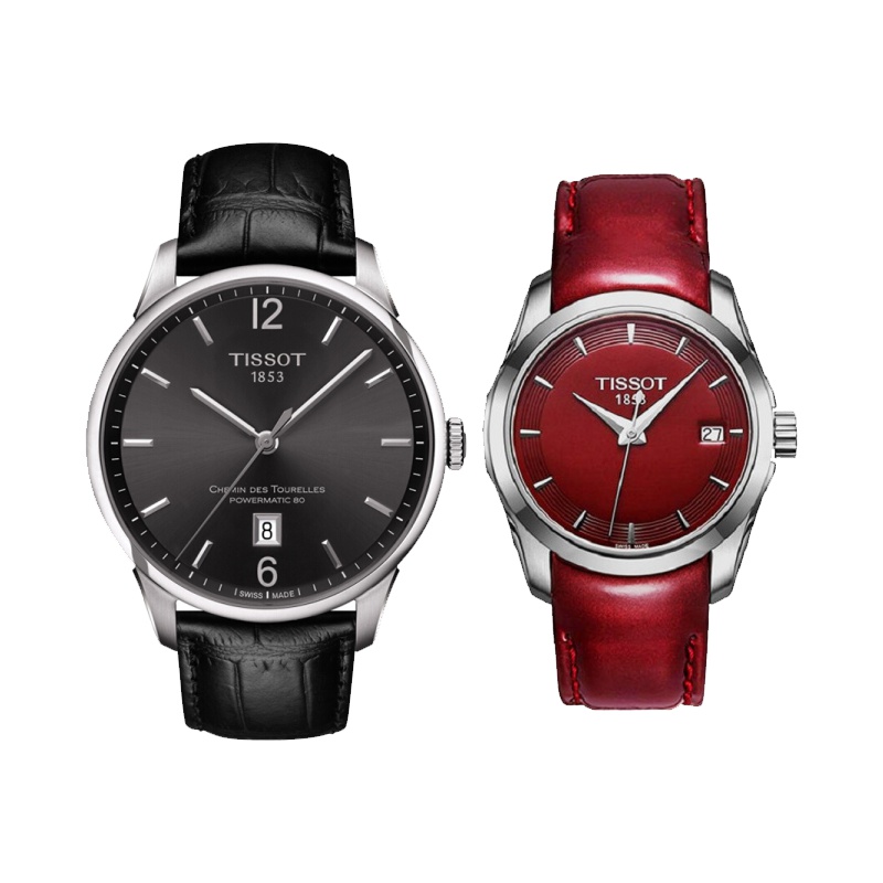 天梭(TISSOT)杜鲁尔/库图系列情侣对表T035.210.16.371.00/T099.407.16.447.00