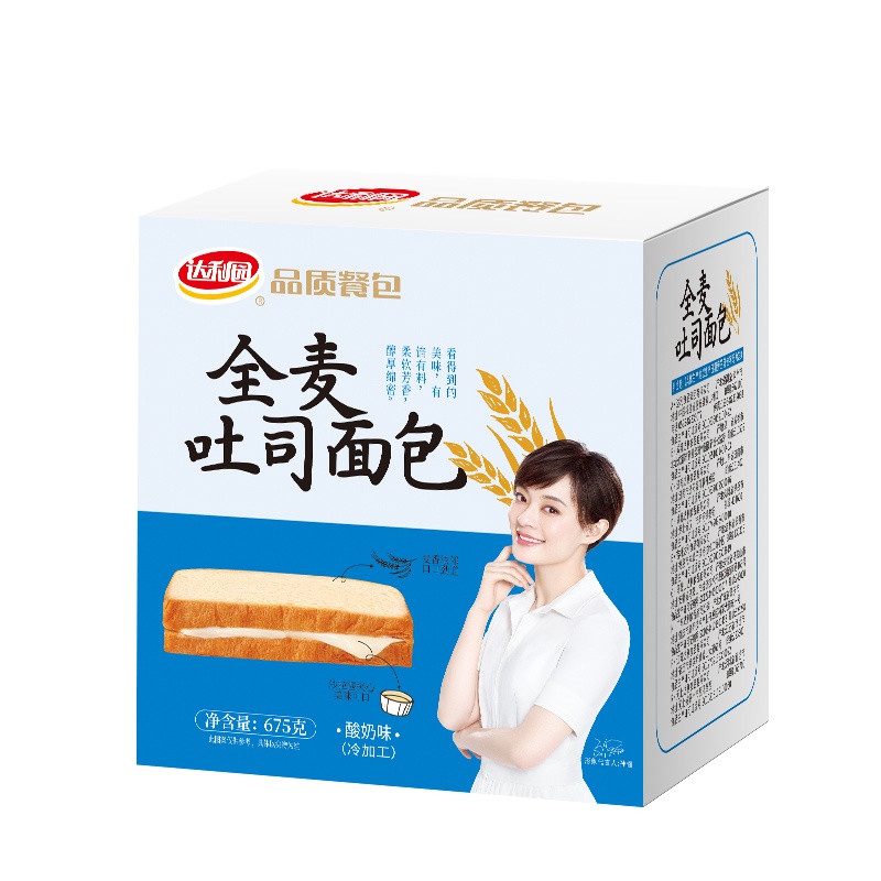 达利园 早餐吐司全麦面包（酸奶味）675g/箱