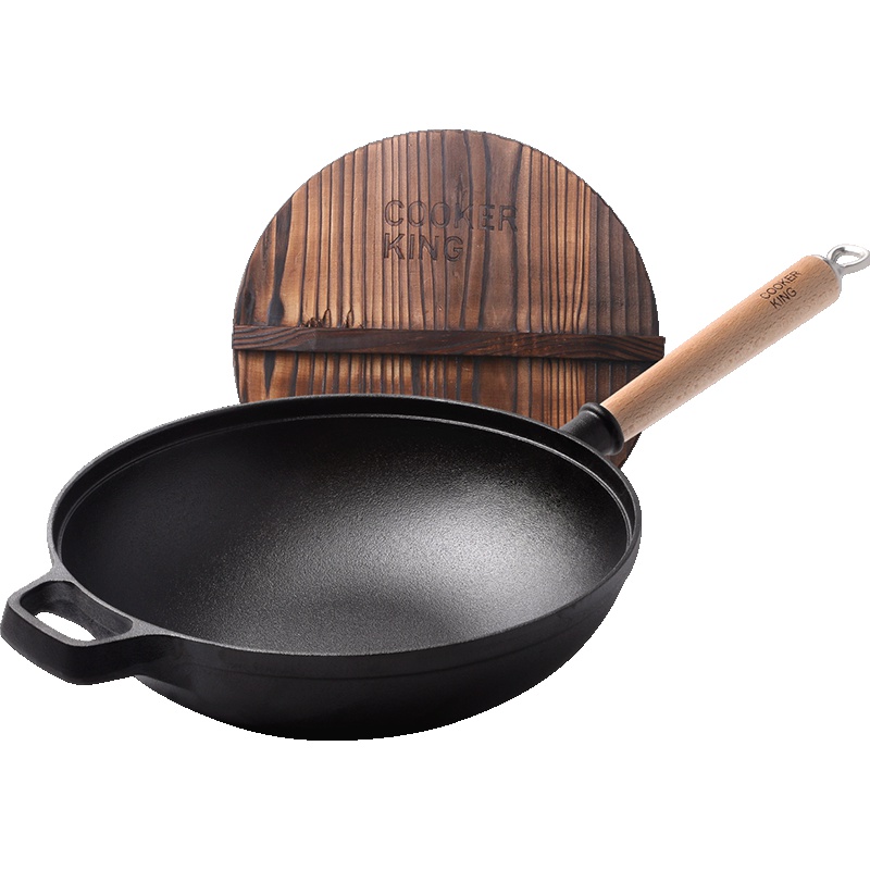 炊大皇(COOKER KING) 炒锅 C30ATQ1 铁器世家一号(单柄炒锅) 铸铁锅具炒菜锅电磁炉燃气通用30cm