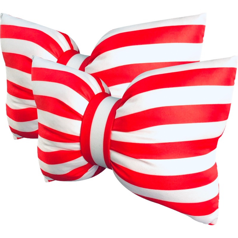 汽车头枕护颈枕闪电客一对靠枕可爱女蝴蝶结车载枕头座椅车用车内颈椎枕