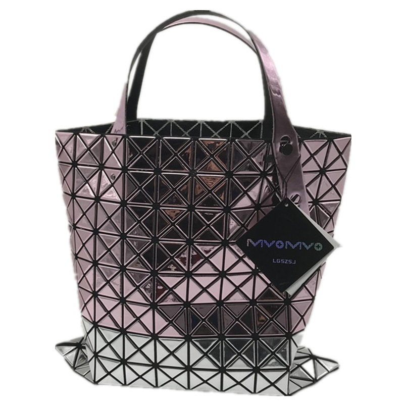 菱格三宅世家(MVO MVO LGSZSJ)几何菱格手提包女士单肩包10格拼色休闲女包