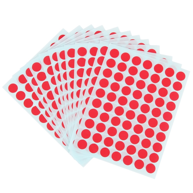 得力6419自粘性标签贴10mm 红色标签贴12张不干胶贴纸1包装