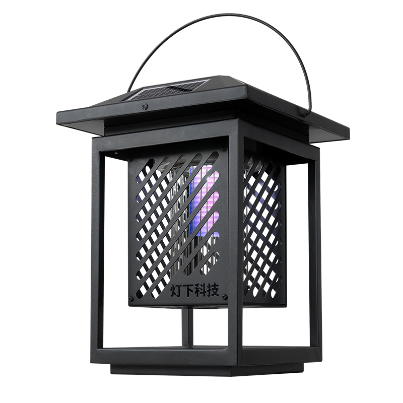 灯下科技 DC1磨砂黑-手提 户外太阳能灭蚊灯花园庭院室外防水电击式灭蚊神器电蚊器